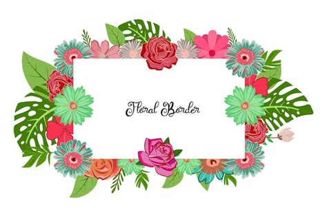 Premium Vector | Floral design border ornament for wedding invitation ...