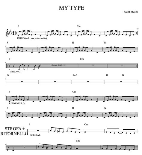 My Type (Saint Motel) - Complete Scores