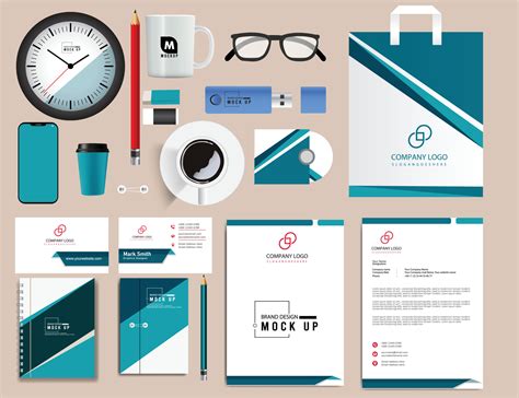 stylish business stationery items set with Vector Design 20802006 Vector Art at Vecteezy