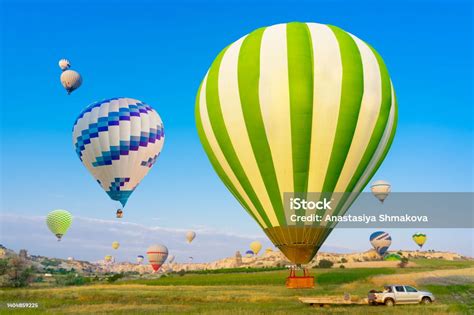 Cappadocia Balloons In Turkey Balloons At Dawn In The Valley Of Love Stock Photo - Download ...