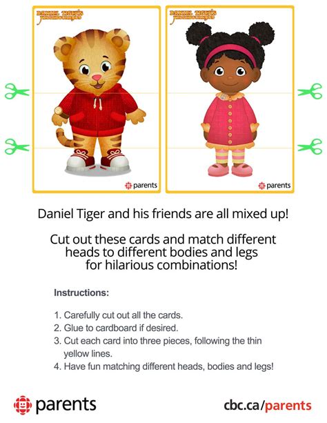 Printable Daniel Tiger Characters