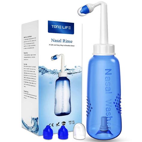 Buy TONELIFE Nettie Pot Sinus - 500ml 18oz Nasal Cleaner - Nose Flushing System - Nasal ...