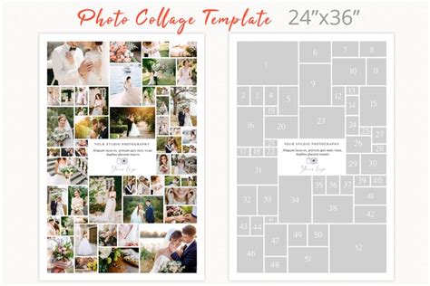 Poster size photography collage template, 24 x 36 photoshop