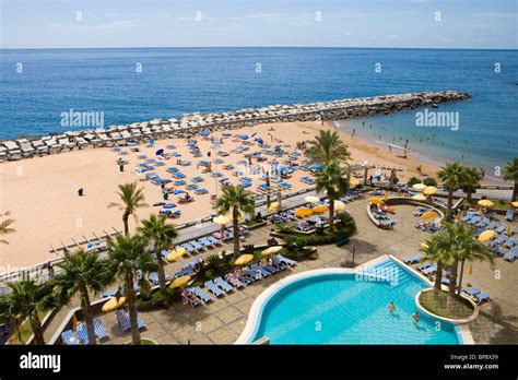 Swimming pool of Hotel Calheta Beach, Calheta, Madeira, Portugal Stock ...