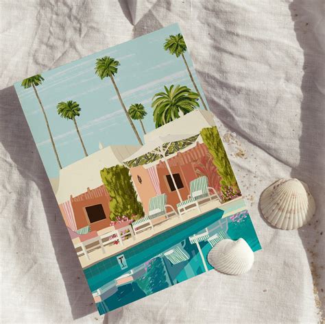 Beverly Hills Hotel Pool Print Relax Poolside and Escape to the Pink ...