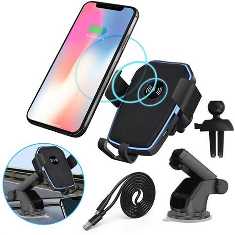 2 in 1 Wireless Fast Charging Car Charger Car Mount Holder Stand For ...