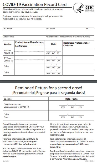 Printable Covid Vaccination Record Card | Farrah Printable