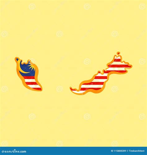 Malaysia - Map Colored With Malaysian Flag Royalty-Free Stock Photography | CartoonDealer.com ...