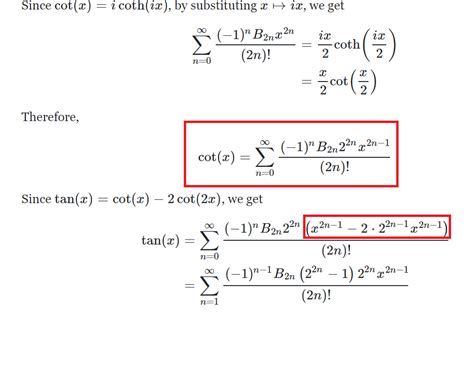 calculus - Bernoulli numbers and $\tan(x)$ expansion - Mathematics ...