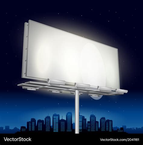 Highway ad billboard roadside at night Royalty Free Vector