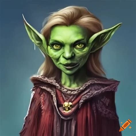 Female goblin wizard character with a resemblance to hillary clinton on Craiyon