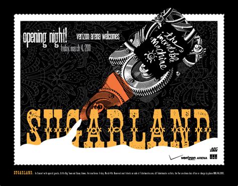 Sugarland Concert Poster - J Burwell Mixon Design