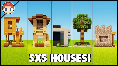 5 Minecraft 5x5 Houses! - Easy Tutorial (You Can Build) - YouTube