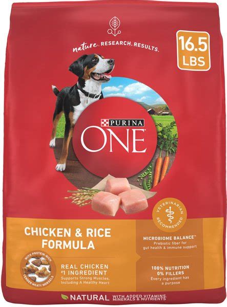 PURINA ONE Natural SmartBlend Chicken & Rice Formula Dry Dog Food, 16.5 ...