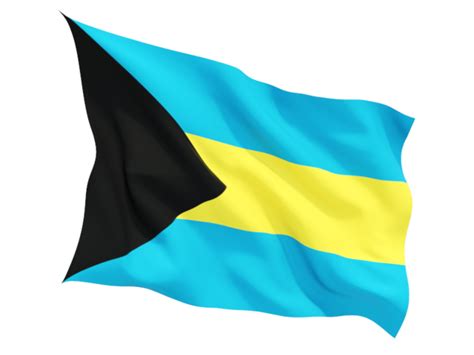 Fluttering flag. Illustration of flag of Bahamas