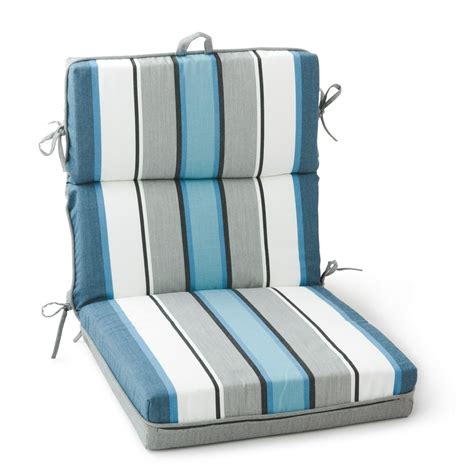 Better Homes & Gardens Striped High Back Outdoor Chair Cushion in Blue ...