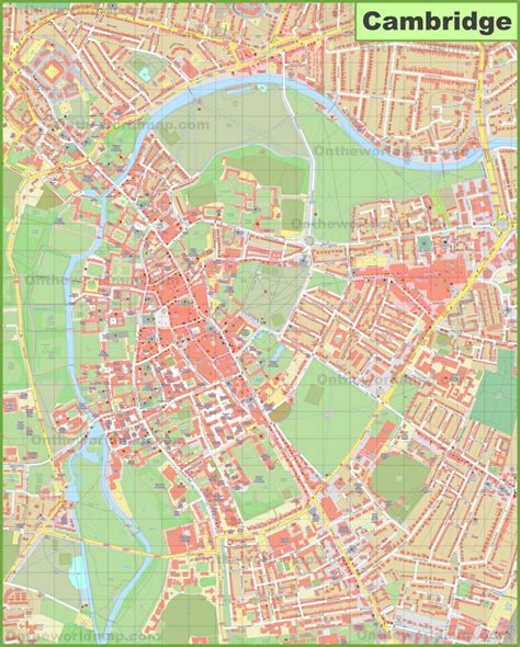 Cambridge city centre map - Ontheworldmap.com