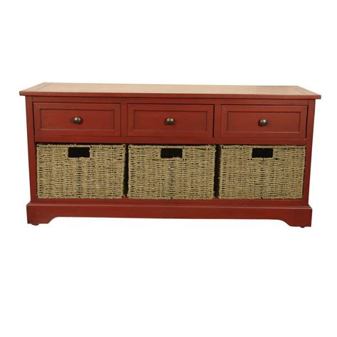 Decor Therapy Montgomery Red Storage Bench FR6300 - The Home Depot