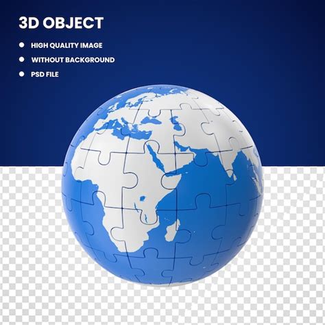 Premium PSD | 3d Puzzle Globe