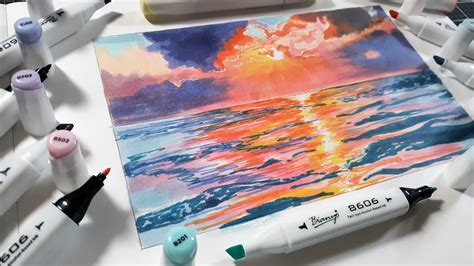 2 Alcohol Marker Seascapes! // Sketchbook Sunday - YouTube