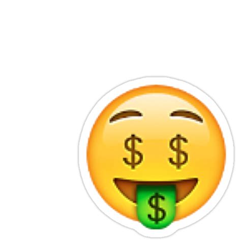 "Money Mouth Emoji Sticker" Stickers by jennyxdodds | Redbubble