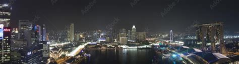 Singapore skyline at night Stock Photo | Adobe Stock