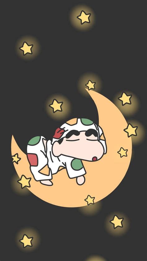 Download Sleeping On The Moon Shinchan Aesthetic Wallpaper | Wallpapers.com