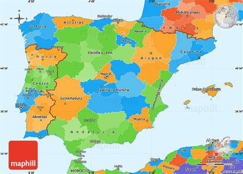 Political Simple Map of Spain