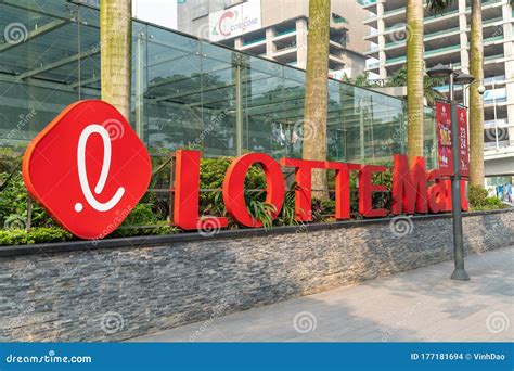 Hanoi, Vietnam - Mar 21, 2019: Lotte Mart Logo Sign of Lotter Center Hanoi at Dao Tan - Lieu ...