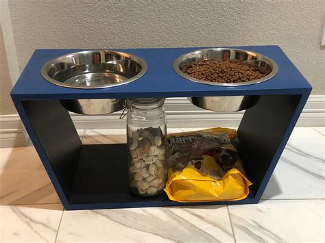 Big Blue Modern/Elevated Dog Feeding stand | Large dog bowls, Dog ...
