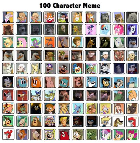 My Favorite Animated Characters Meme by HunterxColleen on DeviantArt