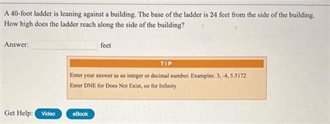 Solved A 40 -foot ladder is leaning against a building. The | Chegg.com