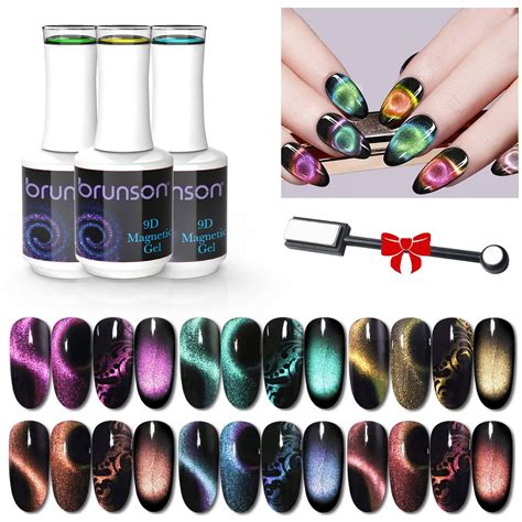 9D Magnet Cat Eyes Gel Polish - UV LED Polish Soak Gel Nail Art - Brunson Nail Drill Machine