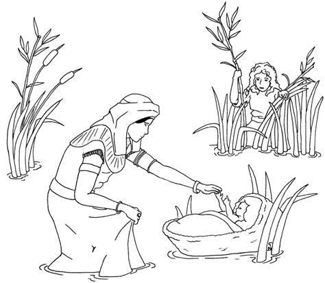 Baby Moses Coloring Page at GetDrawings | Free download