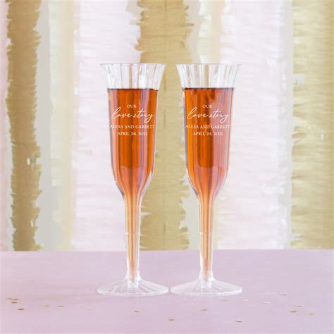 Champagne Flutes - Clear Gold Plastic Cup | Smarty Had A Party - Clip Art Library
