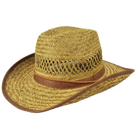 Straw Cowboy Hat Natural Stetson Western Brown or Black with adjustable rim | eBay