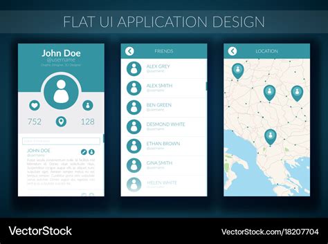 Flat ui design concept Royalty Free Vector Image