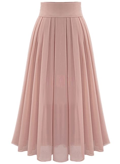 High Waist Maxi Chiffon Pleated Skirt - STYLESIMO.com