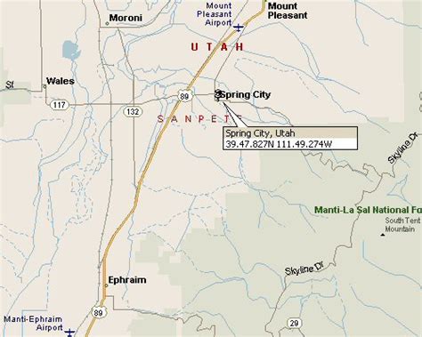 Spring City, Utah Map 1