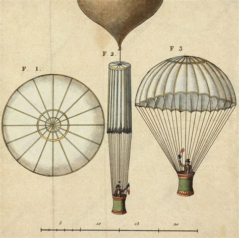 Garnerin's parachute design, 1797 - Stock Image - V320/0161 - Science Photo Library