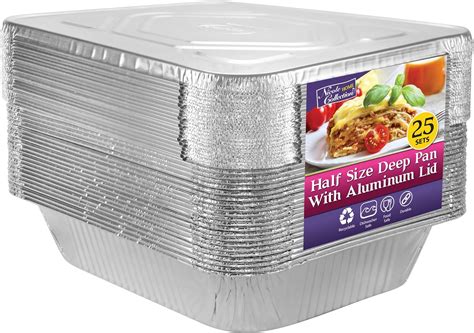 Nicole Home Collection Aluminum Pans With Lids Half Size 9x13 Extra ...