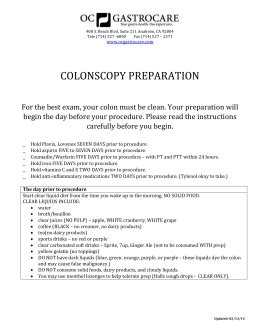 Colonoscopy Patient Instructions - Endoscopy Center of Inland Empire