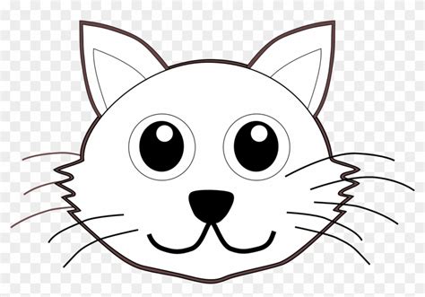 Cat Face Clip Art Black And White - Cat Face Coloring Page - Free ...