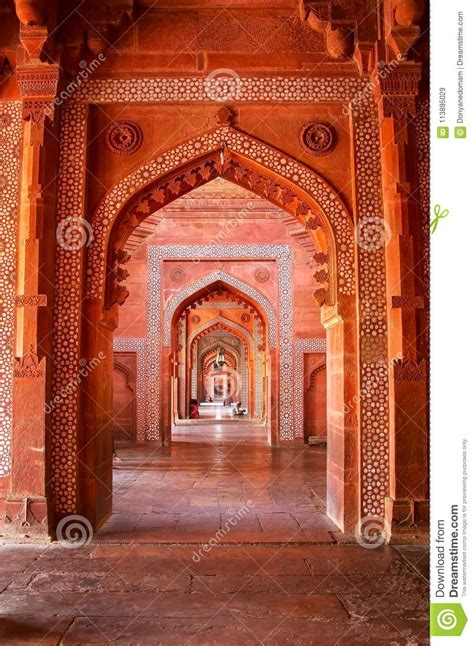 Interior of Jama Masjid in Fatehpur Sikri, Uttar Pradesh, India Stock ...