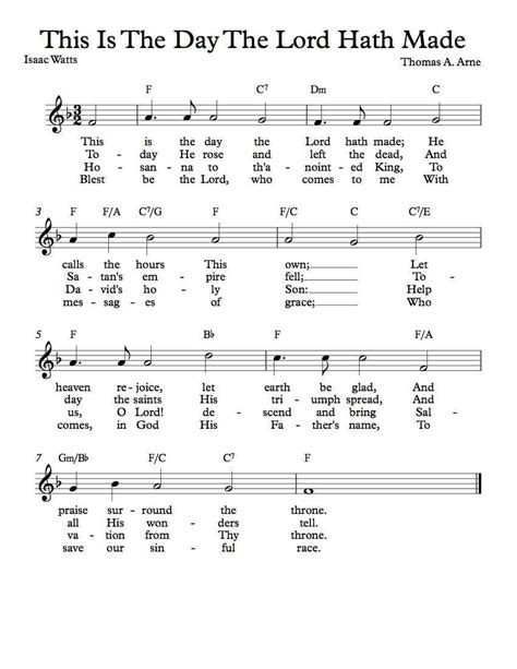 Free Lead Sheet – This Is The Day The Lord Hath Made | Hymn music, Hymn ...