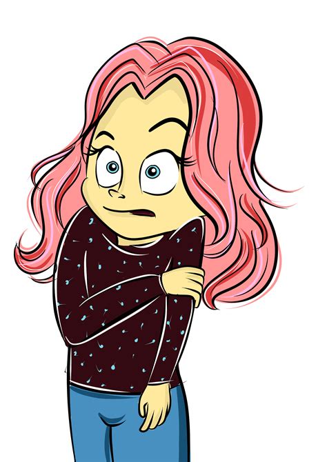 Cartoon Girl with Pink Hair in Poland