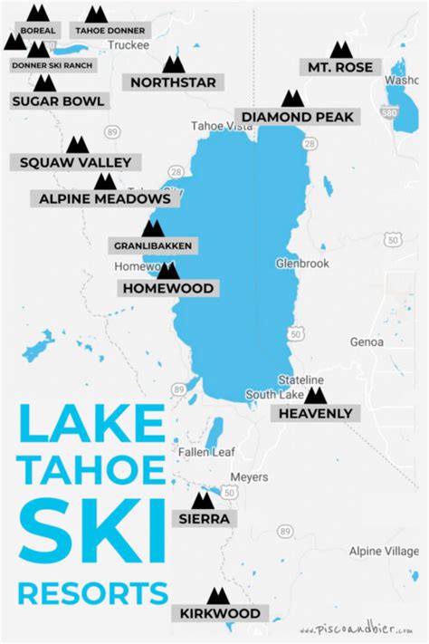 Lake Tahoe Ski Resorts Map – piscoandbier