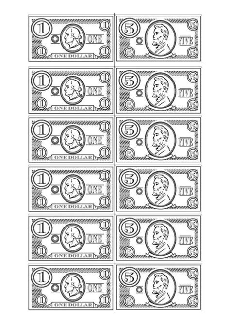 Fake Money Printable Black And White - Printable Word Searches