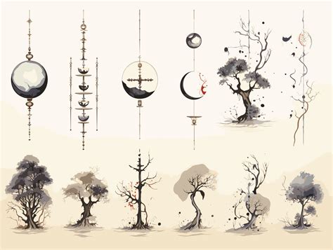 Icon Chinese Symbols and Trees Graphic by bright.light1044 · Creative ...