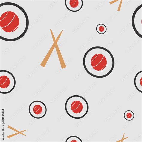 Seamless pattern with sushi and chopsticks for sushi. Suitable for ...